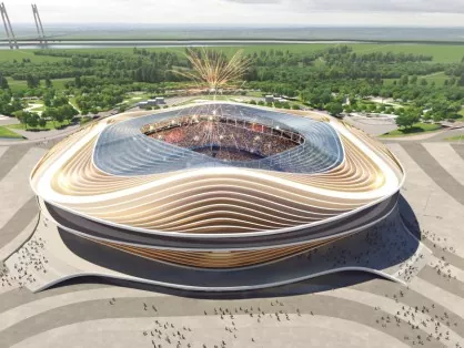 Grouss Spann Stol Strukturen fir Stadion