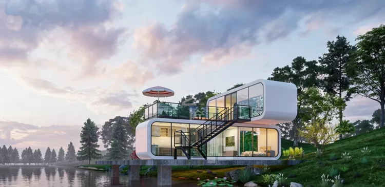 Prefabrizéierten Apple Kabine